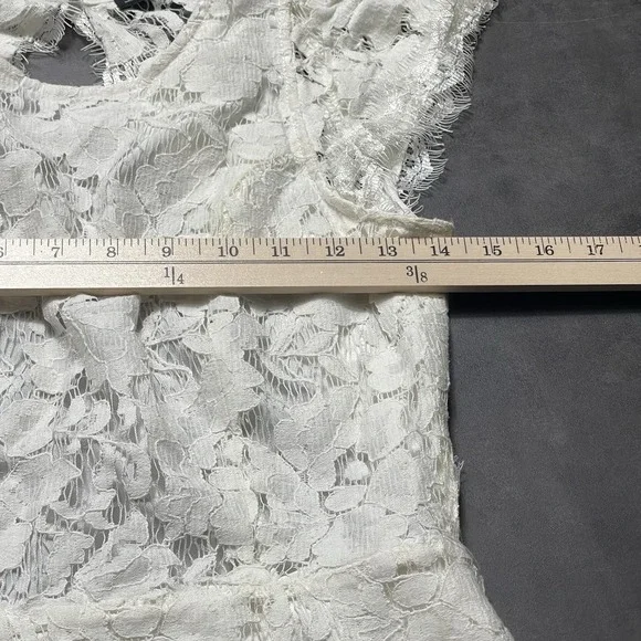 Signature‎ Eight White LACE LINED SLEEVELESS SUMMER DRESS SZ M F-124 - Picture 4 of 8